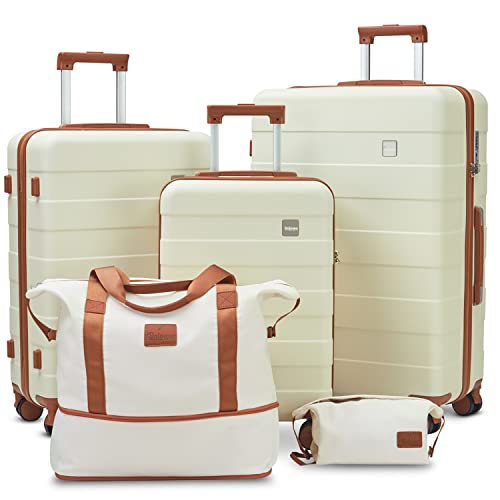 imiomo Checked Luggage, 24 Suitcase with Spinner Wheels TSA Lock, Hardside  Gray Luggage 