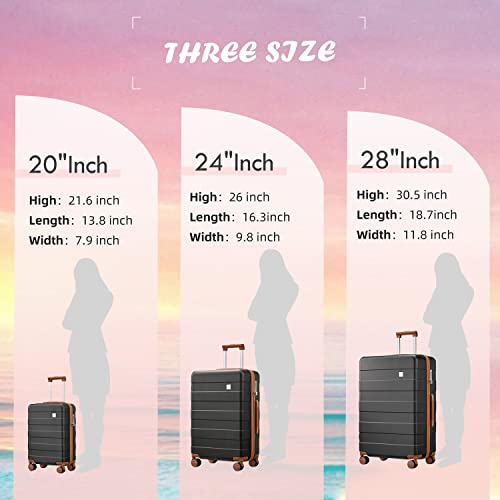 imiomo 3 Piece Luggage Sets,Suitcase with Spinner Wheels,Luggage Set  Clearance for Women, Lightweight Rolling Hardside Travel Luggage with TSA  Lock