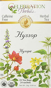 Celebration Herbals Organic Hyssop Tea Caffeine Free - 24 Herbal Tea Bags