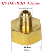 1/4" Male To 3/4" Female SAE Auto Car Air Conditioner Adapter Refrigerant Bottle Adapter For R134A 1/4SAE G3/4 HVAC Systems Part