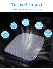 Cooling Car Seat Cushion Pad Ventilation Seat Cushion with Four Low Noise Fans for All Car Seats Home and Office Chairs