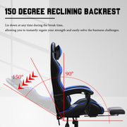 Office Chaise Gaming Chair Ergonomic Office Chairs Adjustable Swivel Leather High Back Computer Desk Chair with Headrest