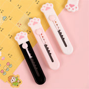1-3pcs Cute Pink Paw Portable Utility Knife Kawaii Office Paper Cutter Letter Envelope Opener School Supplies Office Accessories