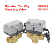 1/2" 3/4" 1" Honeywell Motorized Two Way Three Way Valve Brass VC6013/4013 DN15 DN20 DN25 Fan Coil HVAC Valve AC220V