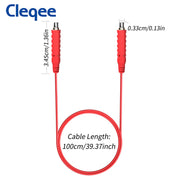 Cleqee Magnetic Silicone HVAC Test Leads Kit 30VAC 5A | Low Voltage Magnetic Jumper Wire 1M Cables 20AWG