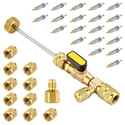 Valve Core Remover Installer Tool With Dual Size SAE 1/4 & 5/16 Port For R404A R407C R134A R12 R32 HVAC System