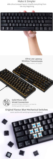 Royal Kludge Wired Bluetooth Mechanical Gaming Keyboard