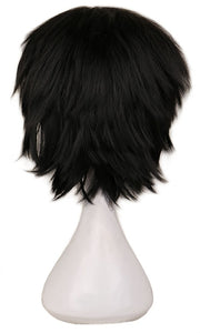 QQXCAIW Short Hair Synthetic Fiber Wig