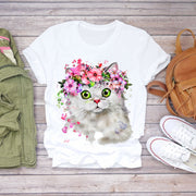 BONJEAN Floral Flower Fashion Lady T-shirts