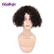 Ccollege Curly Short Wigs Remy Brazilian Hair Wig Bob