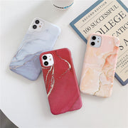 Jewel Colorful Silicone Marble Crack Phone Cases