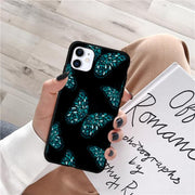 Melon Cartoon Blue Butterfly Aesthetic Phone Case