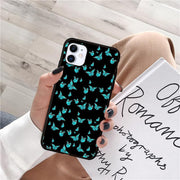 Melon Cartoon Blue Butterfly Aesthetic Phone Case