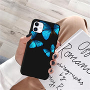 Melon Cartoon Blue Butterfly Aesthetic Phone Case