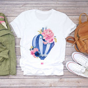 BONJEAN Floral Flower Fashion Lady T-shirts