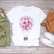 BONJEAN Floral Flower Fashion Lady T-shirts