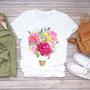 BONJEAN Floral Flower Fashion Lady T-shirts