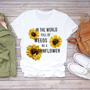 BONJEAN Floral Flower Fashion Lady T-shirts