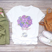 BONJEAN Floral Flower Fashion Lady T-shirts