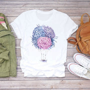 BONJEAN Floral Flower Fashion Lady T-shirts