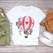 BONJEAN Floral Flower Fashion Lady T-shirts