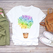 BONJEAN Floral Flower Fashion Lady T-shirts